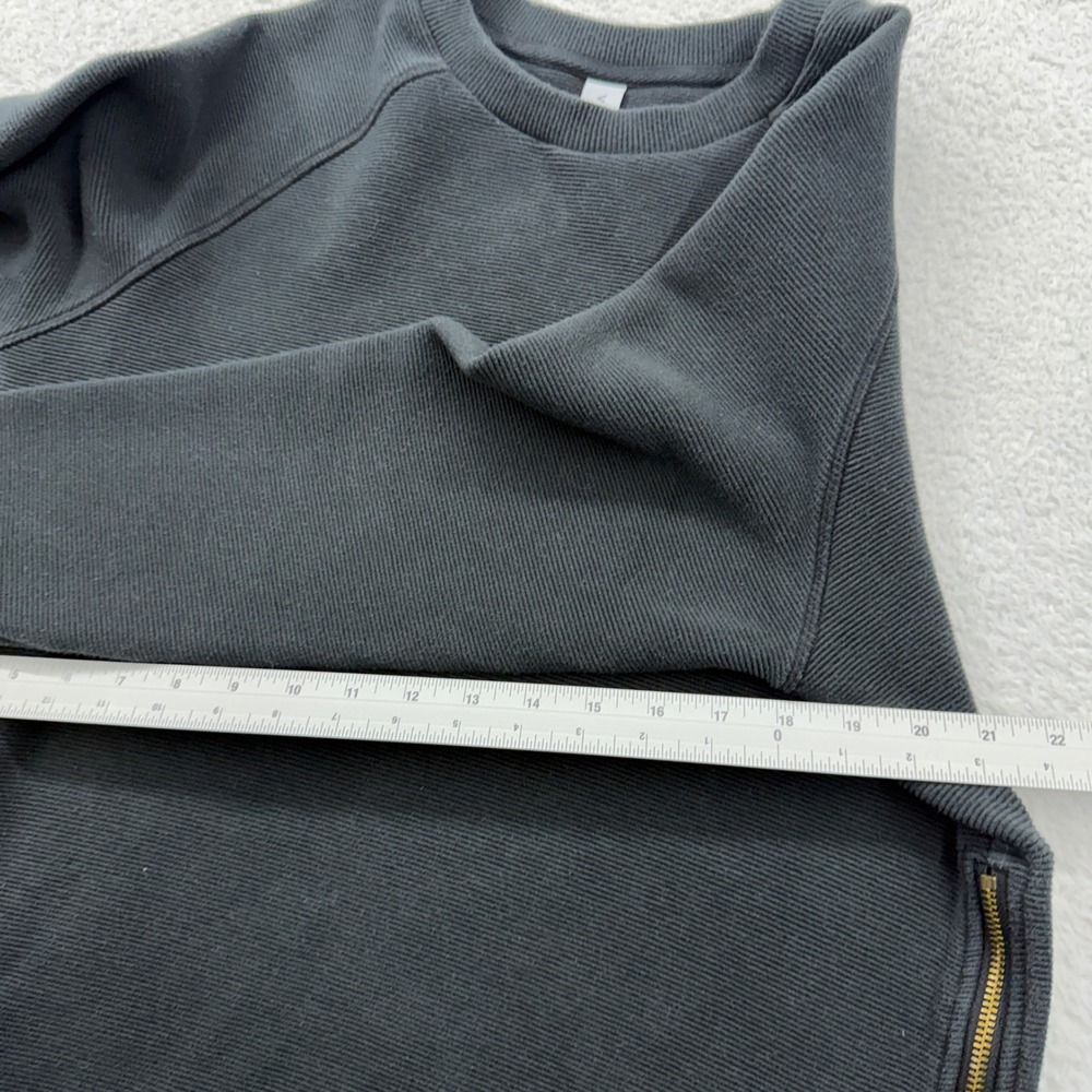 Varley Womens Ribbed Side Zip Crewneck Sweatshirt Charcoal Grey Small - Picture 7 of 9